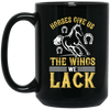 Horse Lover Gift, Horses Give Us The Wings We Lack, Retro Horse Love Gift, Best Horse Black Mug