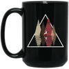 Forest Trees Triangle Deer In The Forest Stag Black Mug