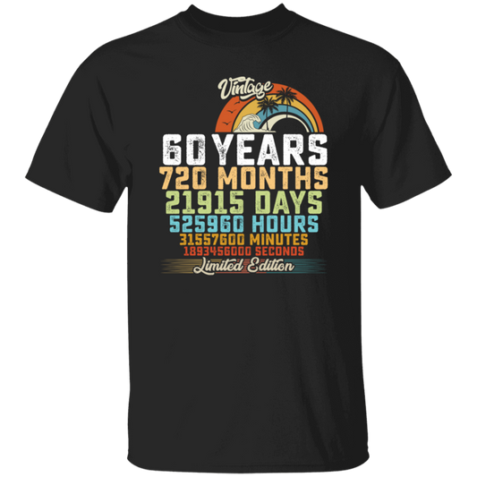 Birthday Gift, 60 Years Birthday Gift, 720 Months Love Gift, Vintage 60th Gift Unisex T-Shirt