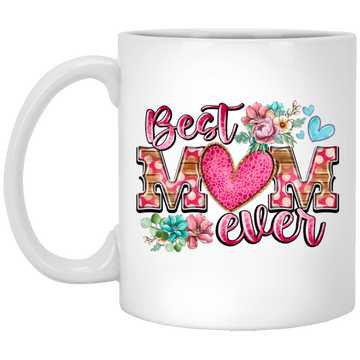 Love My Mom, Best Mom Ever Gift, Mom Lover Gift, Flower Love Gift, Flower Mom Lover White Mug