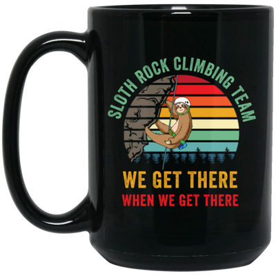 Funny Rock Climbing, Retro Rock Climber Gift Black Mug