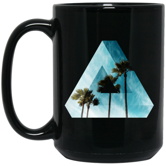 Triangle Designs With Sea And Beach, Optical Illusion Penrose