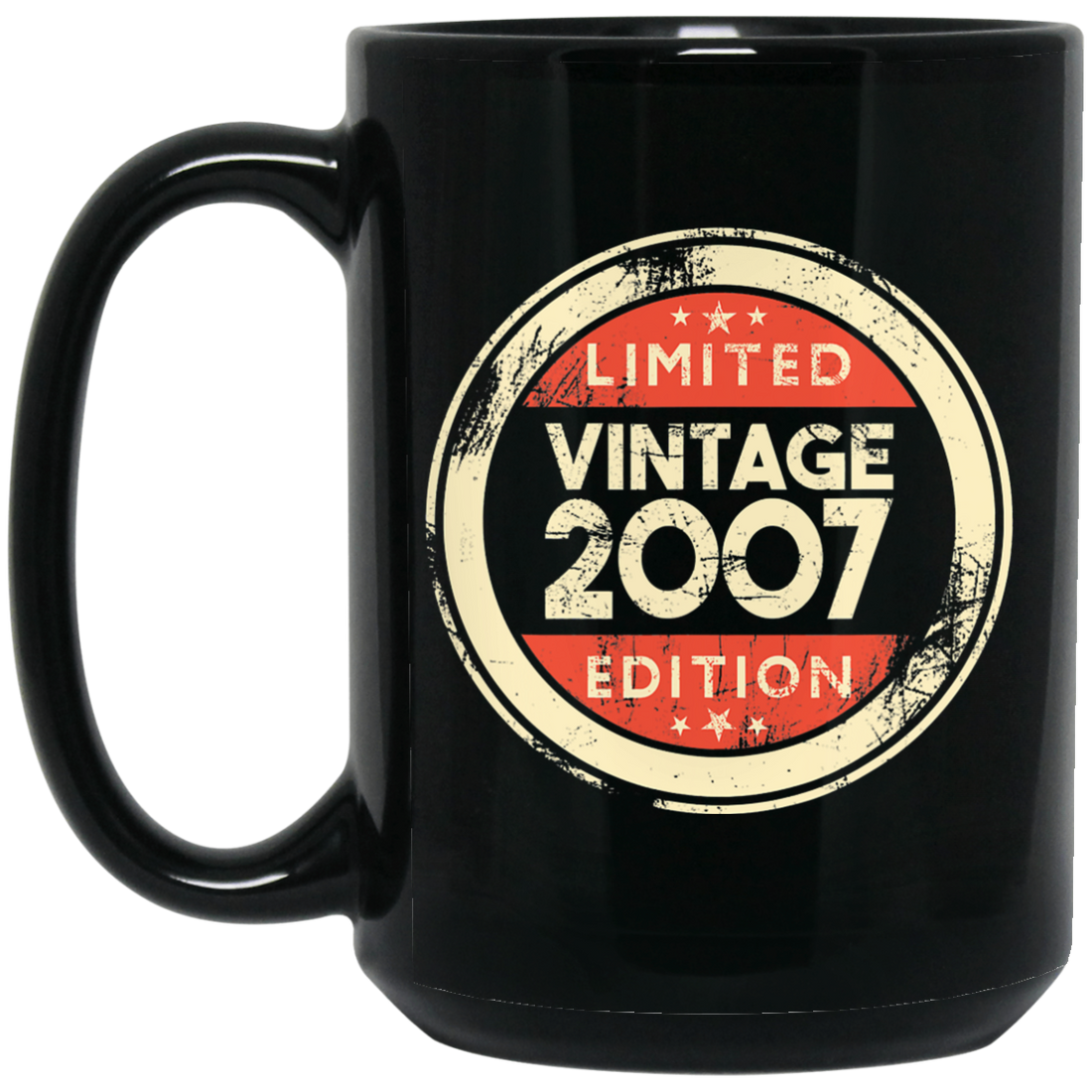 Boys And Girls Gift, Birthday Gifts Vintage 2007, Limited Edition Black Mug