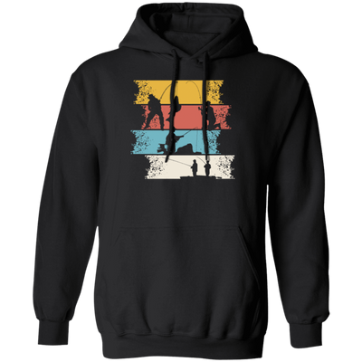 Retro Angel Motif, Retro Fisherman Vintage, Love Fishing Pullover Hoodie