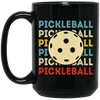 Retro Pickleball, Love Pickleball, Ball Sport Love Gift, Eat Sleep Pickleball Repeat Black Mug