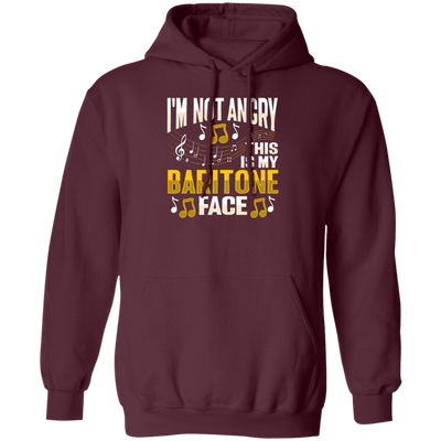 I Am Not Angry, This Is My Baritone Face, Music Love Gift, I Love Baritone Pullover Hoodie