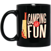 A Bloody Knife Saying Camping Is Fun Funny And Sacrastic Camper Outdoor Black Mug