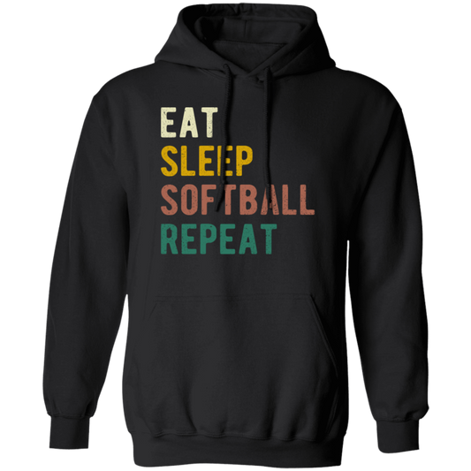 Retro Eat Sleep Softball Repeat Gift