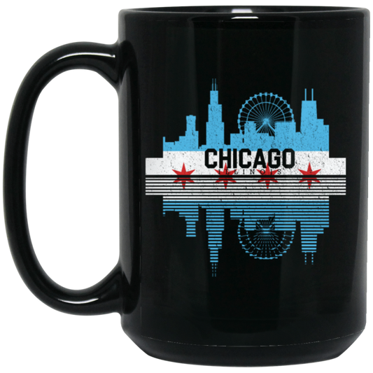 Chicago Skyline Shirt Silhouette IL City Flag Gift