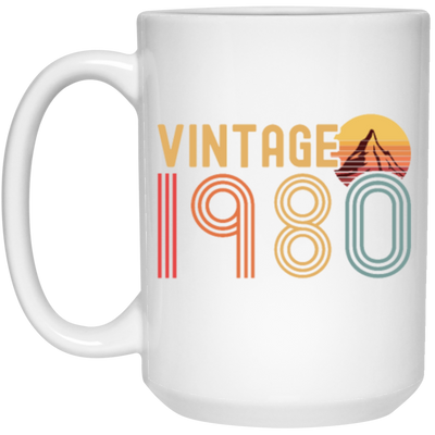 Vintage 1980 Retro Birthday Gift White Mug