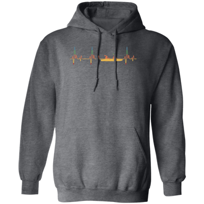 Retro Faltboot Heartbeat Boat Heartbeat Gift Pullover Hoodie
