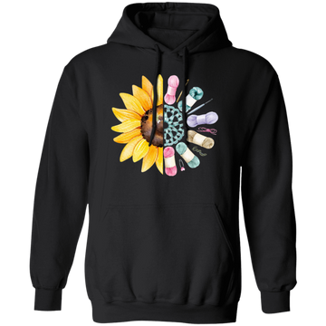 Sunflower Lover, Pretty Sunflower Crocheting Knitting For Women, Love Knitter Pullover Hoodie