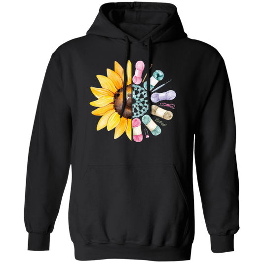 Sunflower Lover, Pretty Sunflower Crocheting Knitting For Women, Love Knitter Pullover Hoodie