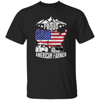 American Flag, Proud American Farmer, Tractor Love Gift, American Farmer Unisex T-Shirt