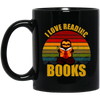 Sloth I Love Reading Books Black Mug