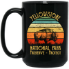 Yellowstone National Park, Preserve Protect Retro, Love Yellowstone Black Mug