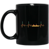 Retro Faltboot Heartbeat Boat Heartbeat Gift Black Mug