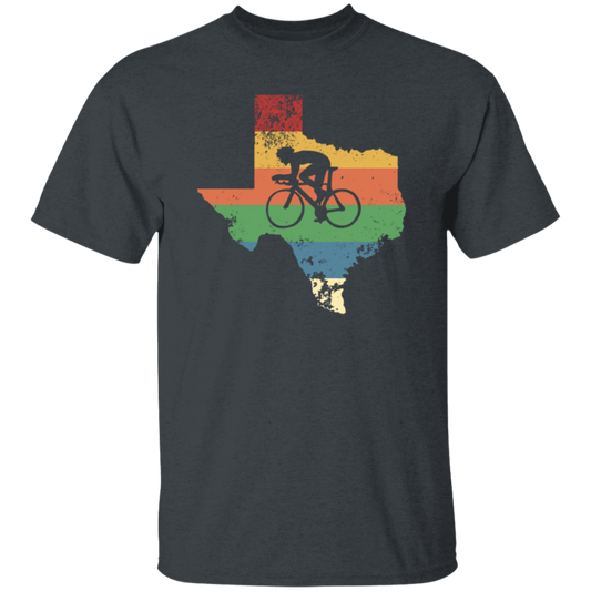 Retro Texas Biker Love Mountain Biking Distressed Unisex T-Shirt