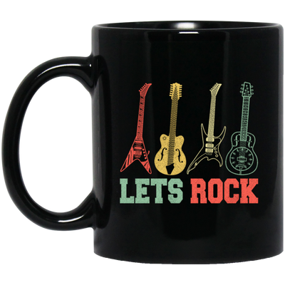 Guitar Rock Music Rock And Roll Music Vintage Instrument Black Mug