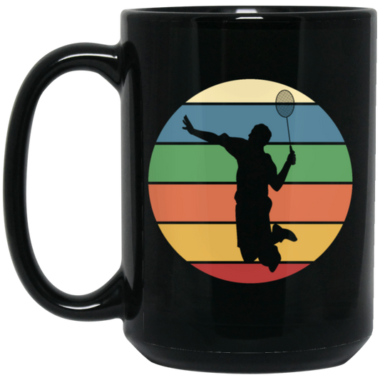 Badminton Player Perfect Gift For Friend Vintage Color Acquaintances Gift Black Mug