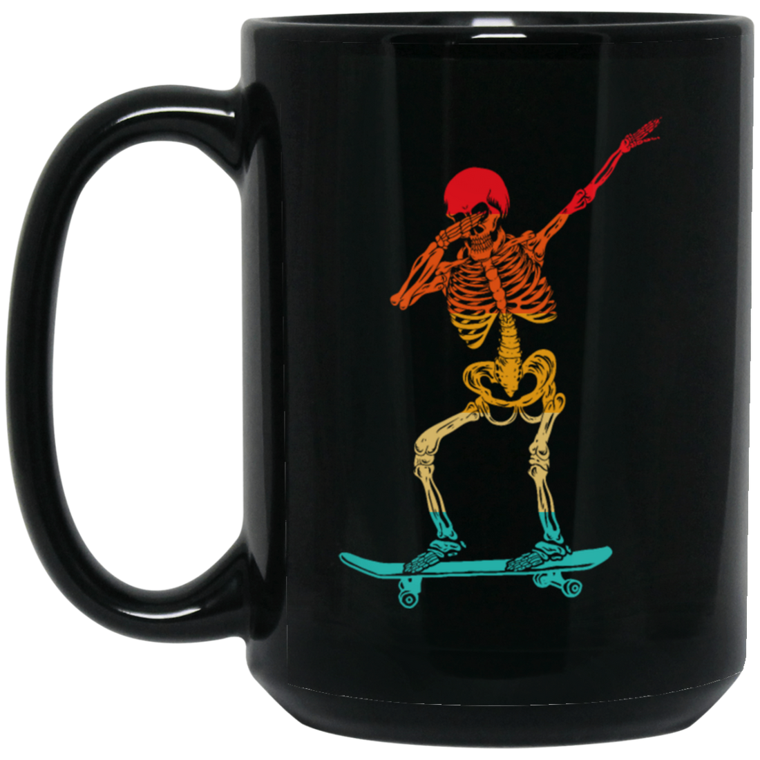 Cool Dabbing Skater Design For Men And Boys Skeleton Vintage Black Mug