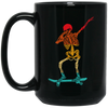 Cool Dabbing Skater Design For Men And Boys Skeleton Vintage Black Mug