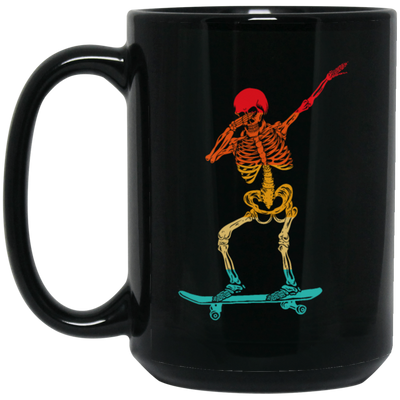 Cool Dabbing Skater Design For Men And Boys Skeleton Vintage Black Mug