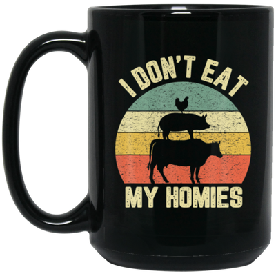 Retro Funny Vegan I Dont Eat My Homies Vegetarian