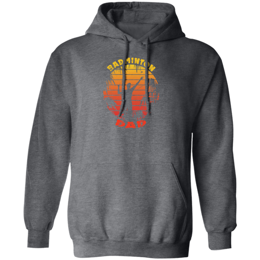 Badminton Palm Trees Gift For Dad Vintage Play Badminton Sporty Pullover Hoodie