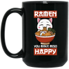 Funny Ramen You Make Miso Happy Black Mug