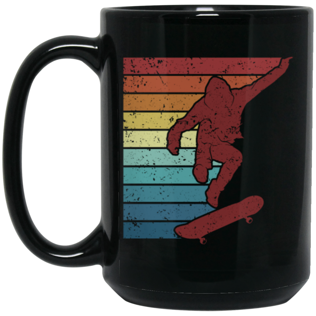 Skater Cool Vintage Hobby, Skaterboard Retro Black Mug