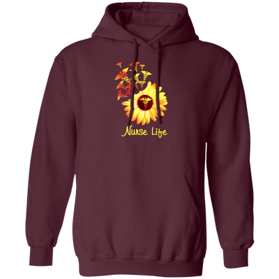 Nurse Gift, Nurse Life Sunflower, Cute Nurse Gift, Love My Nurse Life Pullover Hoodie