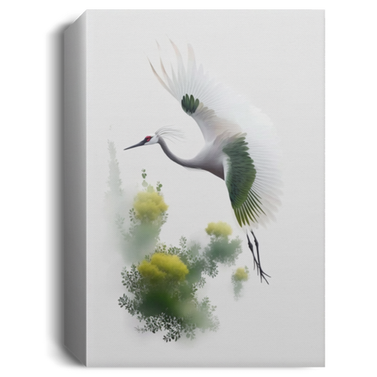 A Very Beautiful White Crested Crane, Beautiful Spring View Amazing Nature