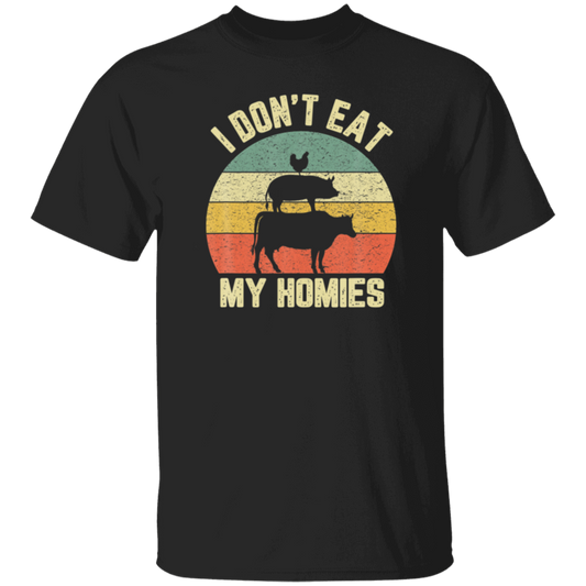 Retro Funny Vegan I Dont Eat My Homies Vegetarian