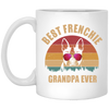 Retro Best Frenchie Grandpa Ever, Bulldog Lover White Mug