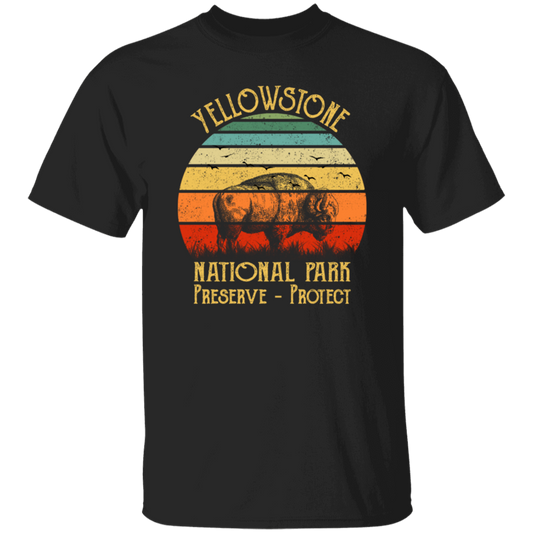 Yellowstone National Park, Preserve Protect Retro, Love Yellowstone Unisex T-Shirt