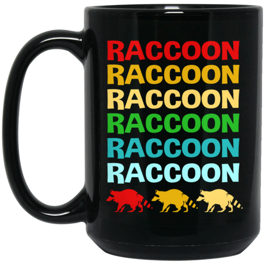 Retro Raccoon Colorful Squad Team Trash Panda Racoon