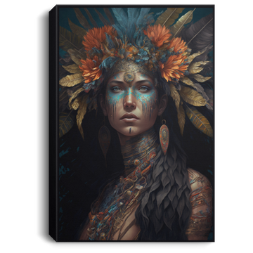 Aztec Emperor Woman Portrait Art, A Woman In Deep Jungle Canvas