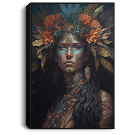 Aztec Emperor Woman Portrait Art, A Woman In Deep Jungle Canvas