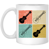 Four Ukulele Great Present For Ukulele Lover Birthday Gift Vintage White Mug