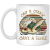 Retro Skip A Straw Save A Turtle Cute Gift