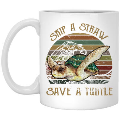 Retro Skip A Straw Save A Turtle Cute Gift