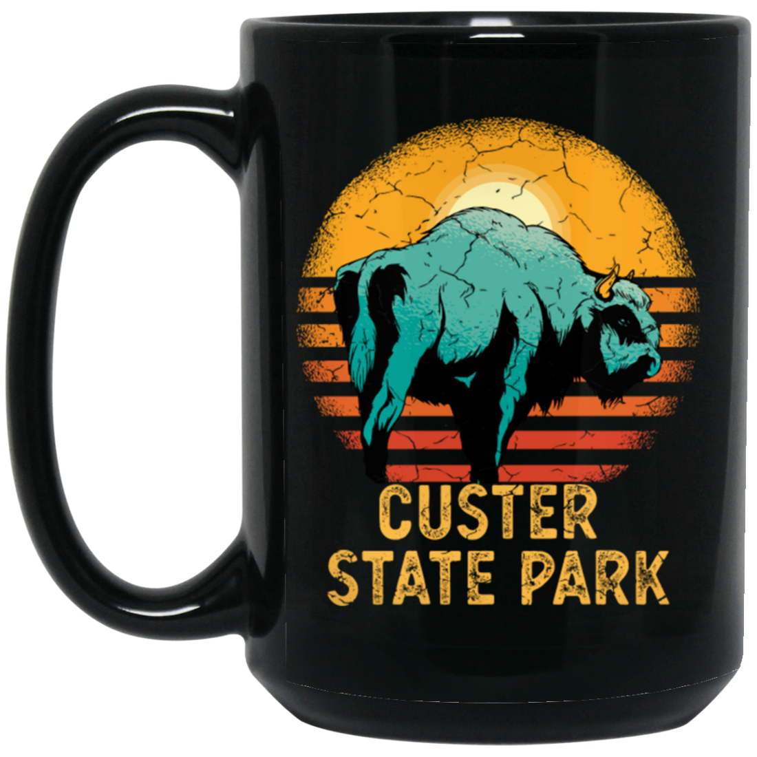 Custer Park Lover, State Park Gift, Retro Park Gift, Cow Lover Gift, Custer Gift Love Black Mug
