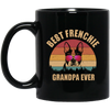 Retro Best Frenchie Grandpa Ever, Bulldog Lover Black Mug