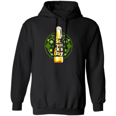 Shamrocks For St Patrick, Stylized Beer Bottles And Shamrock Gift Pullover Hoodie