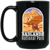National Park Gift, Badlands Park Gift, Retro Badlands, Love National Parks Black Mug