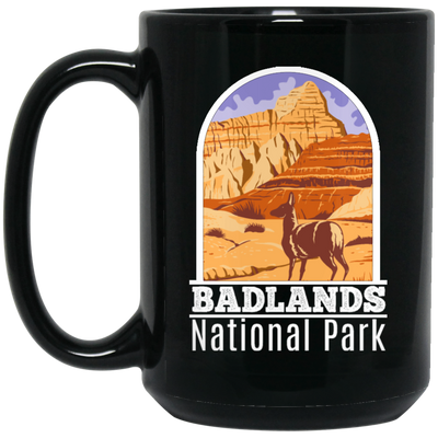 National Park Gift, Badlands Park Gift, Retro Badlands, Love National Parks Black Mug