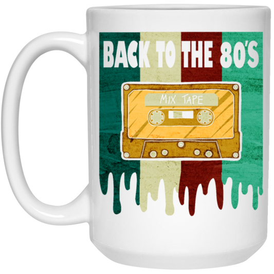 Retro Cassette, Cassette Lover Gift, Back To The 80s, Best 80s Gift, 80s Vintage Gift White Mug