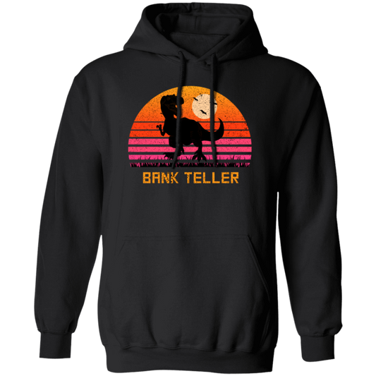 Retro Vintage Bank Teller Dinosaur Sunset Gift