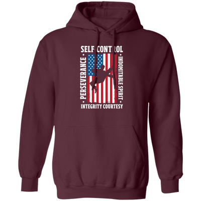 American Taekwondo, Self-Control, Perseverance, Integrity Courtesy, Indomitable Spirit Pullover Hoodie